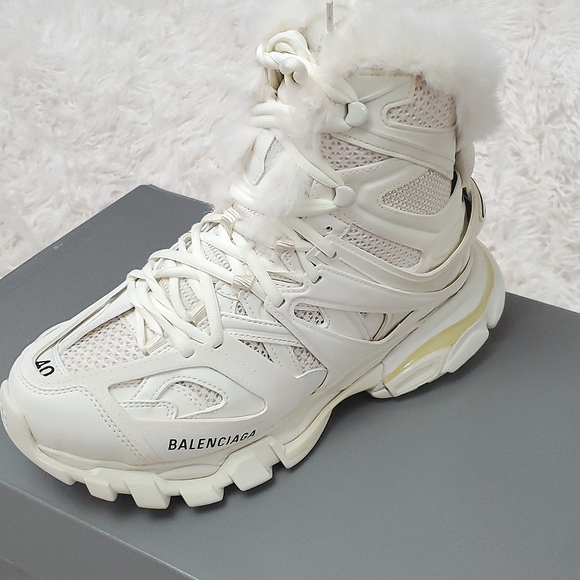 Balenciaga Track Fur Hiking Boots - Picture 1 of 9